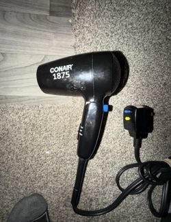 Conair 1875 Watt Compact Hair Dryer with Folding Handle and Dual Voltage TESTED