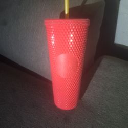 Starbucks Dragonfruit Pink Studded Tumbler 24oz with Straw – Used