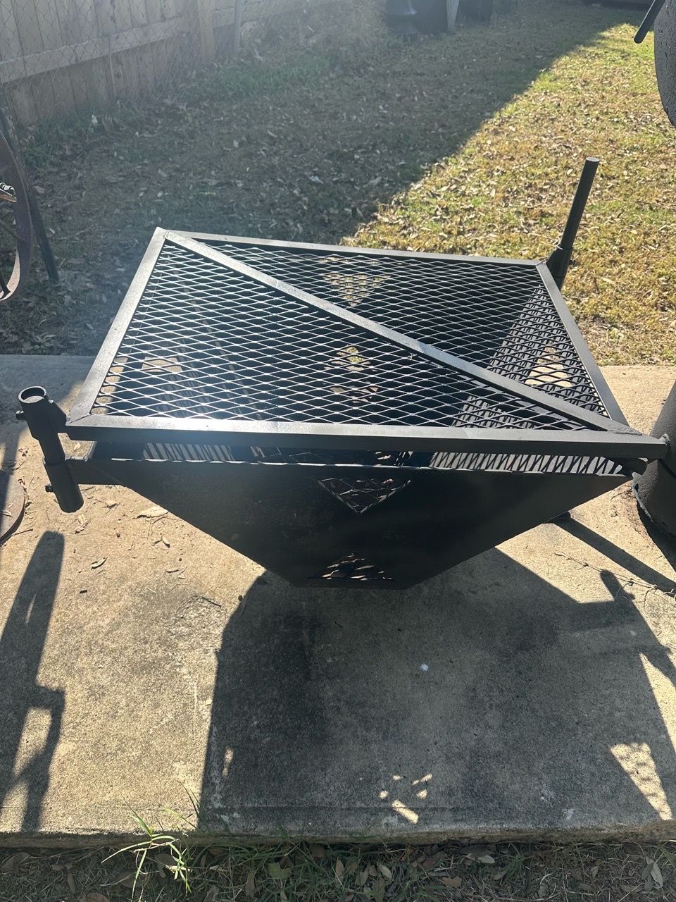 Heavy Duty Steel Fire Pit with Cooking Grate for Sale in San Antonio ...