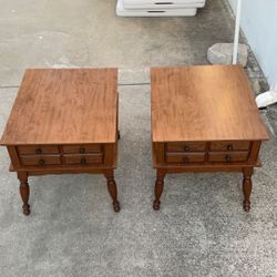 Wooden Night Stand With Drawer Set Of 2