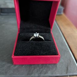 GRA Moissanite Engagement Ring - 1 Carat Round Brilliant, Certified, Size 7