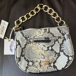 Jessica Simpson Parchment Metallic Python Jarvey Bag - Rare and Stylish