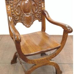 Antique Italian Renaissance Style Savonarola Chair