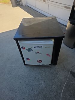 Mini fridge and cabinet