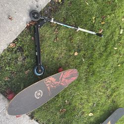 Scooter and Skateboard