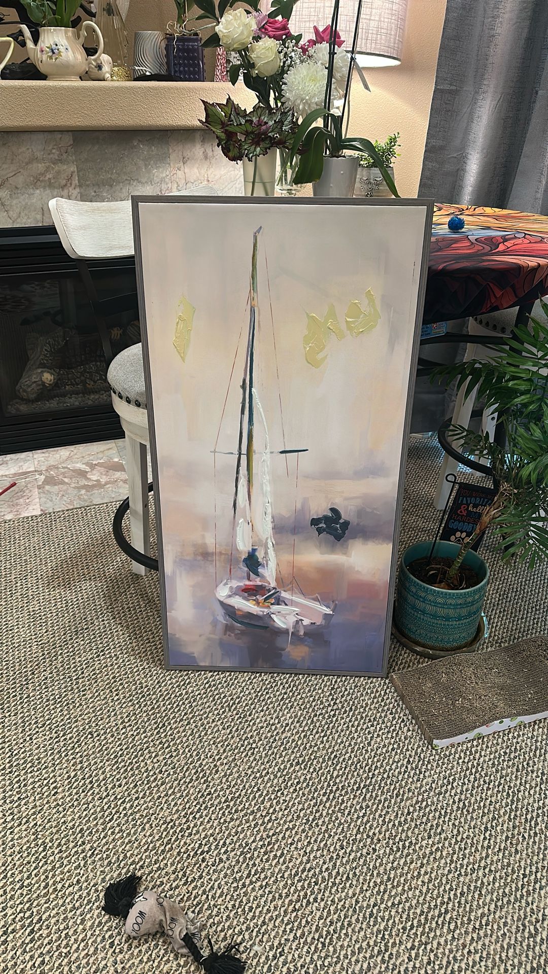 Sailboat Canvas Art  Wall Hanging 