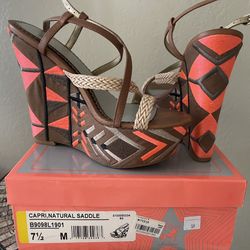 sam edelman wedges size 7.5, leather upper