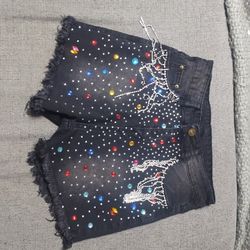 Black Vintage Denim Shorts