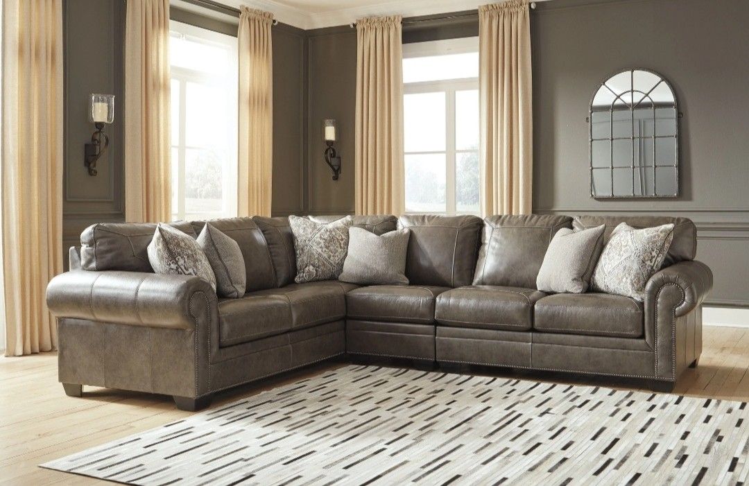 Roleson Quarry LAF Leather Sectional