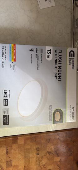Commercial Electric 13” LED Flush Mount Ceiling Light with Night Light