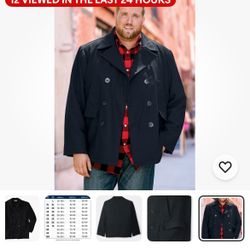 Men’s Pea Coat Size 2xl And 3xl