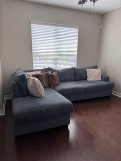 Gray Fabric Sectional Sofa with Chaise