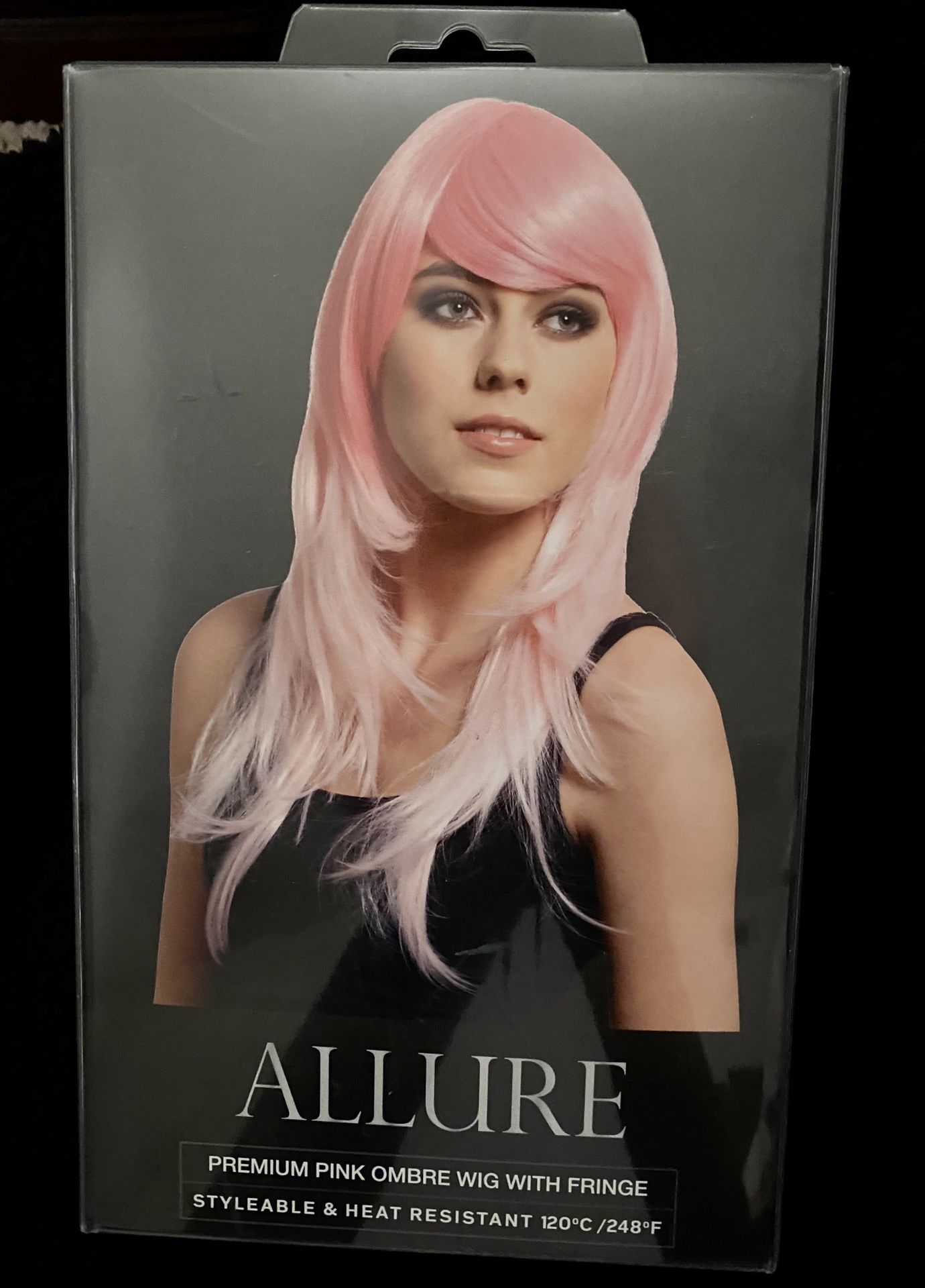 New Allure Premium Pink Ombre Wig with Fringe Heatable Styleable
