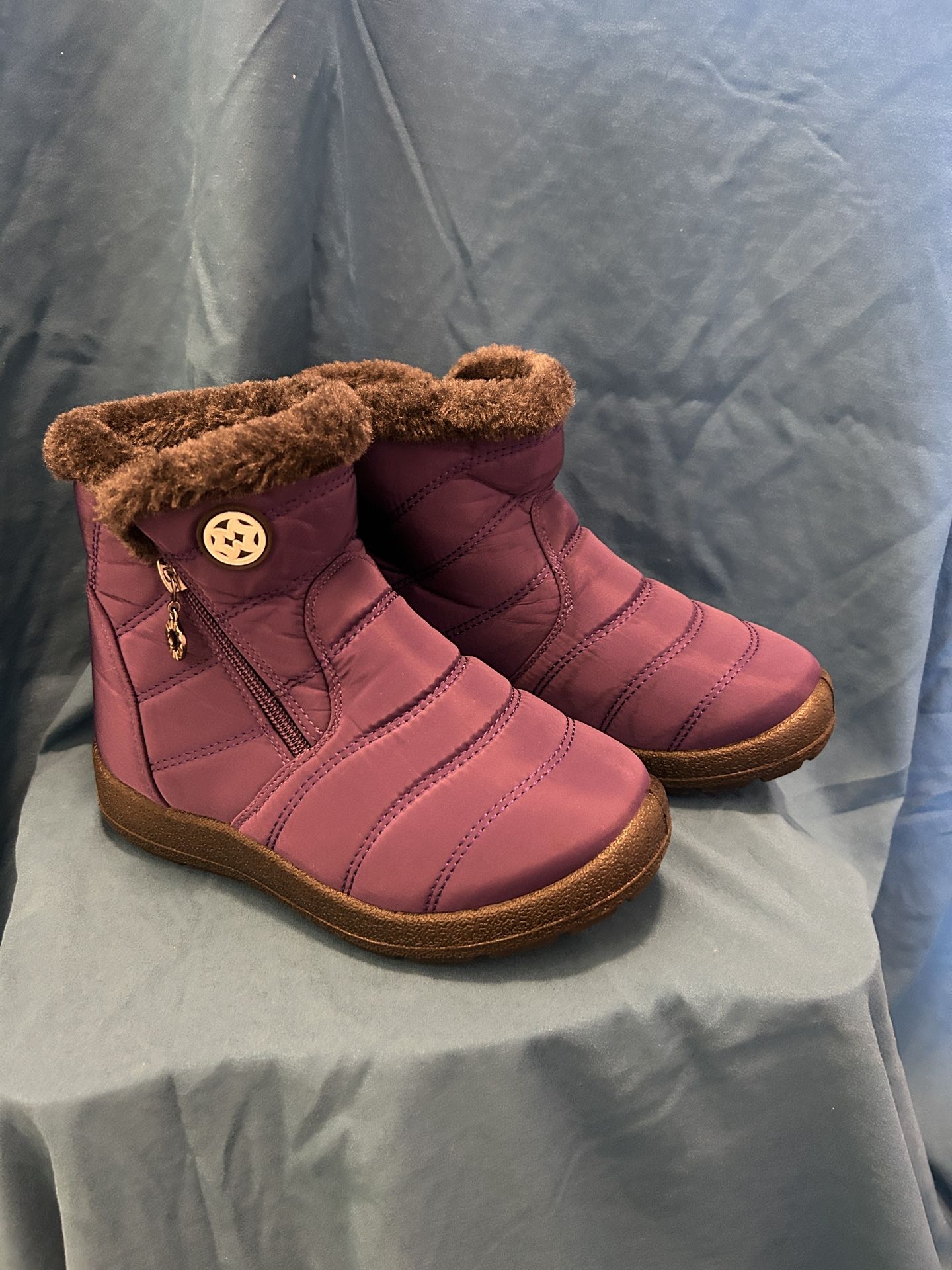 Purple Girls Winter Snow Boots Size 1