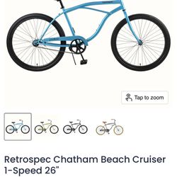 Like New Retrospec Chatham Beach Cruiser 1-Speed 26"