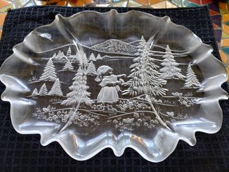Glass Christmas Platter