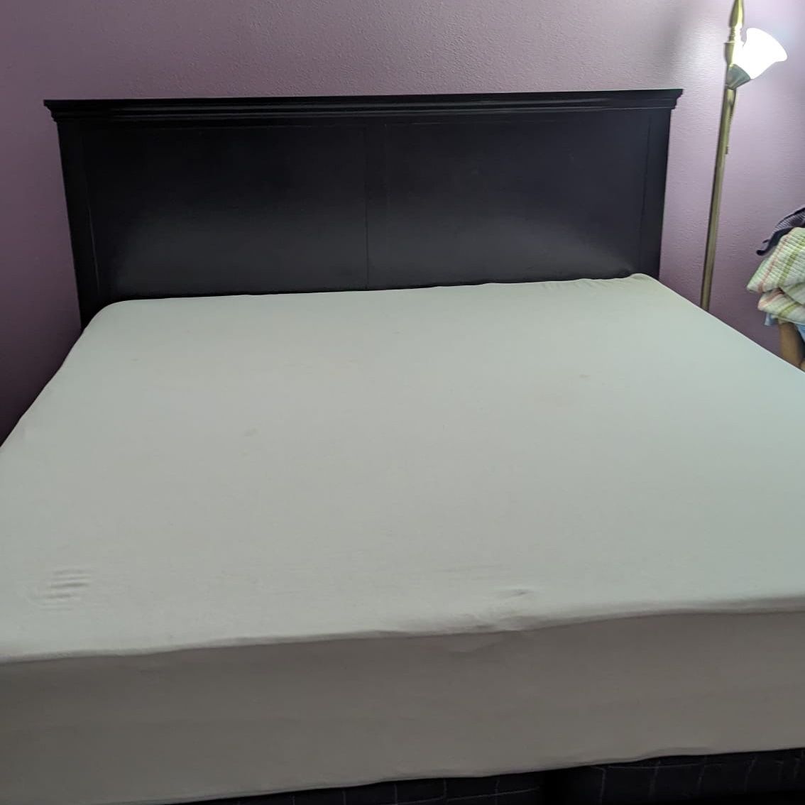 solid Wood King bed Set And Mattress. CAN SELL Just Bed Frame Or Mattress BY ITSELF TOO