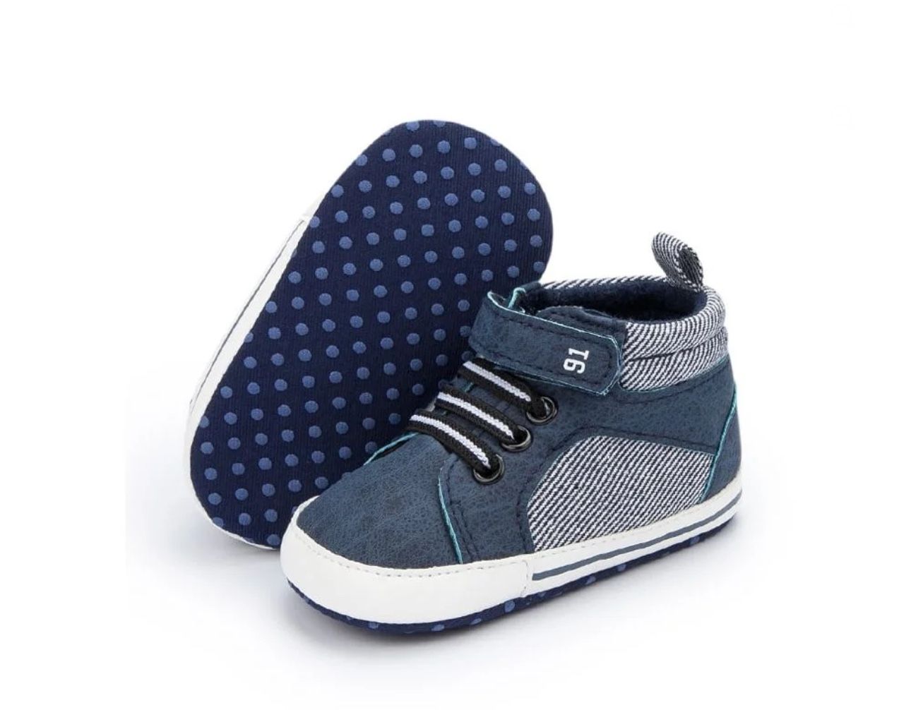 Baby Boys Girls Shoes Infant High Tops Ankle Sneakers Soft Anti-Slip Sole for First Walkers