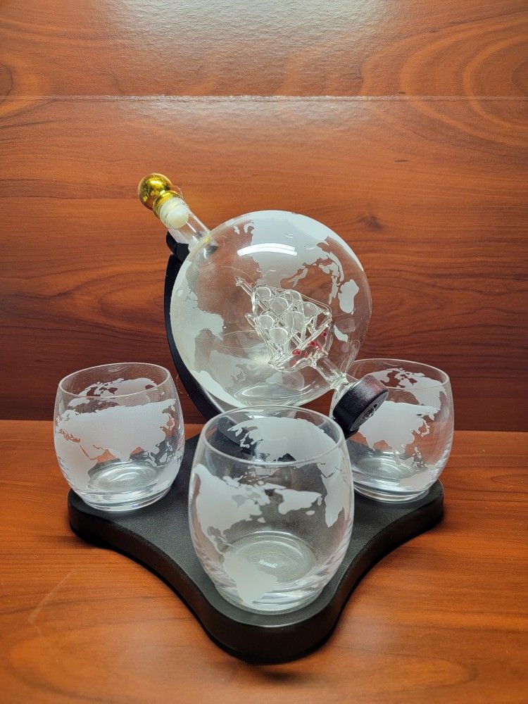 Whiskey Decanter Globe Set