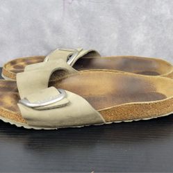 NIB Birkenstock Madrid Big Buckle Silvet Nubuck Leather Size 41