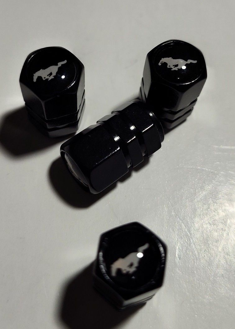 Set Of 4 New Wheel Tire Caps Air Valve Stem Cover For Mustang