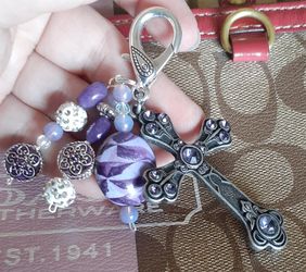Purple Majesty Cross Purse Charm pendant
