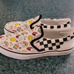 VANS Flour Shop Black/White Checkerboard Slip-On Casual Shoes Sneaker 