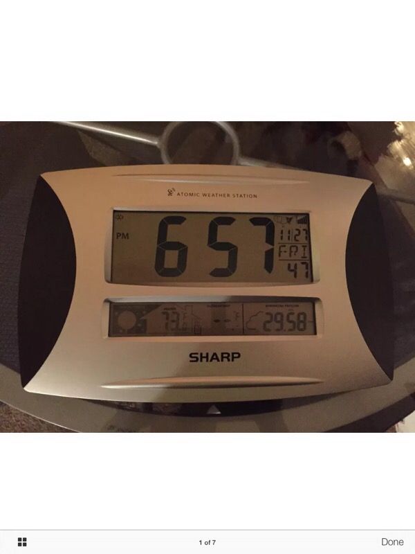Sharp Atomic Weather Wall Clock Or Freestanding SPC1005