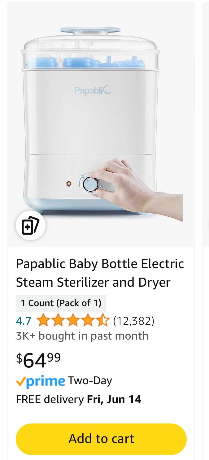Bottle Sterilizer $40
