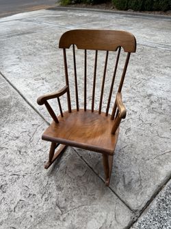 Nichols & Stone Child Maple Wood Spindle Windsor Rocking Chair