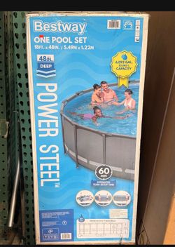Bestway Power Steel 18’ x 48” Round Above Ground Pool Set Brand New in Box