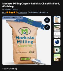 Modesto organic rabbit alfalfa pellet feed