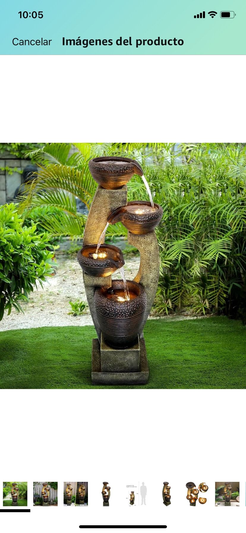 Naturefalls 40” H Modern Outdoor Fountain - 4 Crocks Outdoor Garden Fountains with Contemporary Des