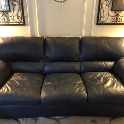 Blue Leather Sofa