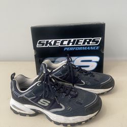Skechers Vigor Sneakers Mens Size 10 Navy Black Sport Athletic Running Shoes with Box