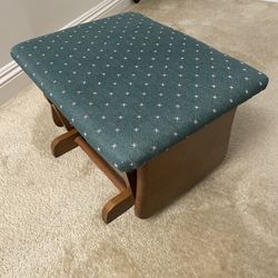 Upholstered Teal Ottoman Glider Rocker Footstool Baby Nursery 20''x16''x13''