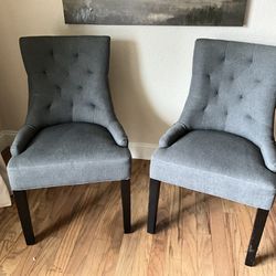 2 Grey Dining Room Chairs. 