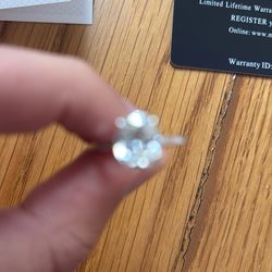 2ct Moissinite Halo  VVS1 Oval Cut Ring Wedding Ring Lab