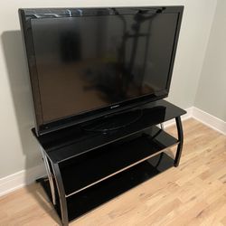 Black Glass TV Stand