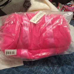 Hot pink duffle bag,