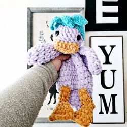 Crochet Duck Snuggler Plushie Stuffed Animal Baby Toy