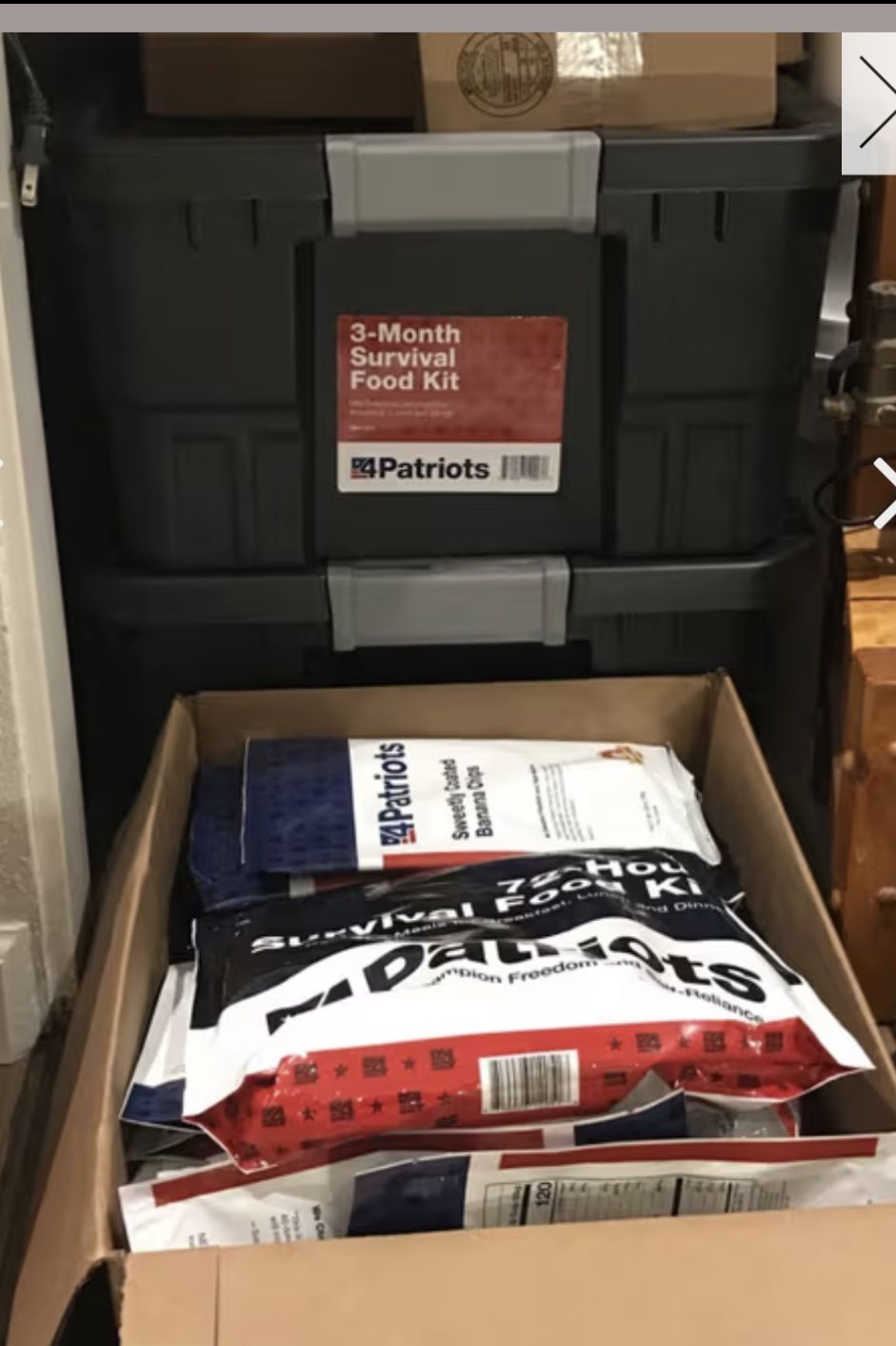4 Patriots 3 Month Food Supply Kits
