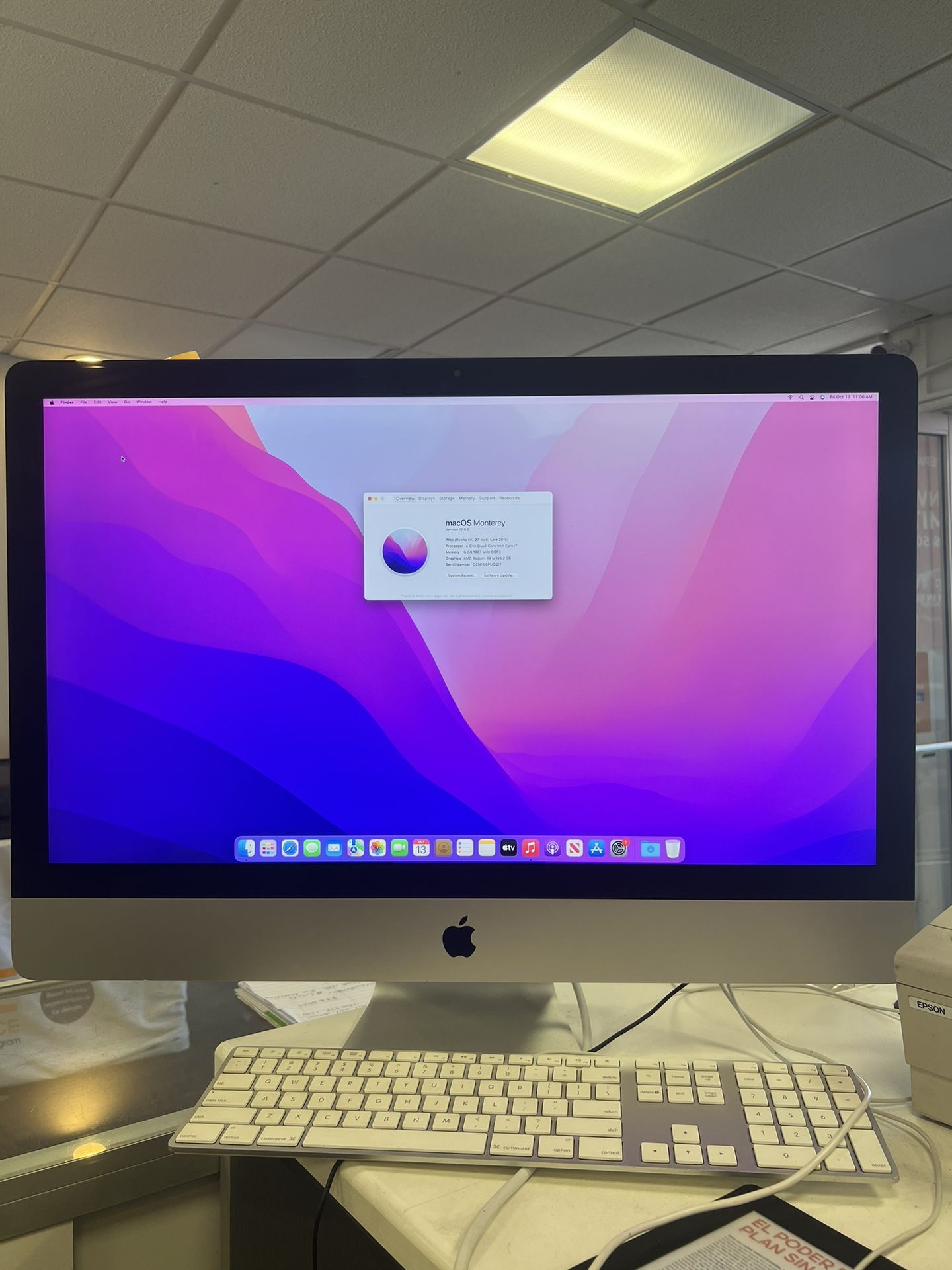 apple imac 27 inches desktop computer 2015 i7 16gb ram 500gb with keyboard and mouse