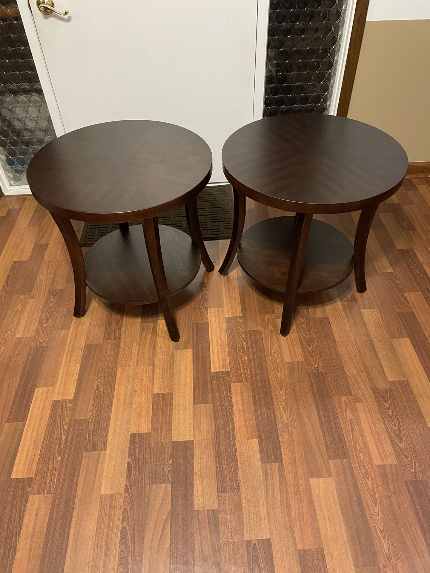 New Pair Round Hill End Tables