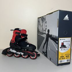 Rollerblade Microblade 3WD Kid’s Size Adjustable Inline Skate, Black and Red