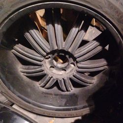 Rims &Tires 24" For Truck Chevy 6 Lug nuts 