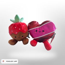 New Strawberry And Chocolate Heart Plush 