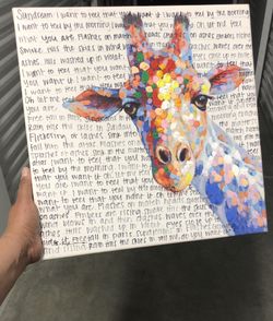 Giraffe Painting 18x18