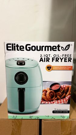 Elite Gourmet 2.1 Qt Air Fryer Mint Green Compact Oil-Free Fryer