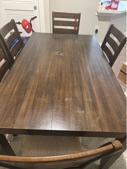 Wooden Dining Table with 6 Chairs